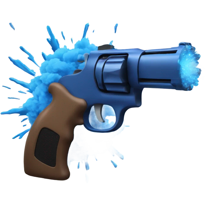 Blue explosion coming out of a gun emoji