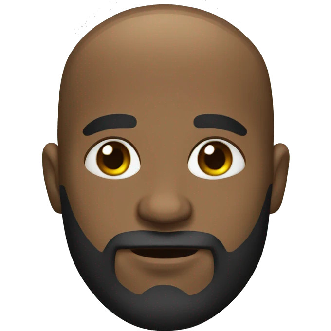 Bald head black dude with beard emoji