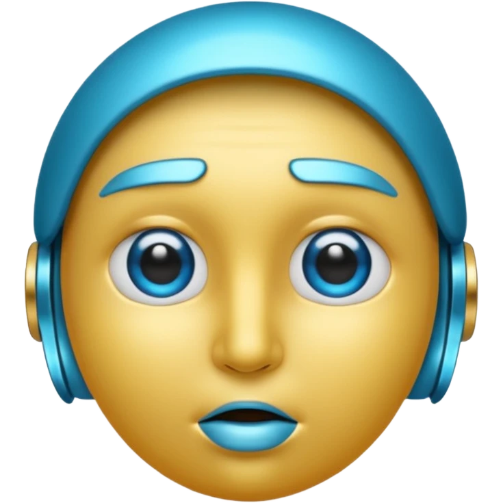 "blue 3D side eye emoji, sigma judging look, cold phonk style, high detail" emoji
