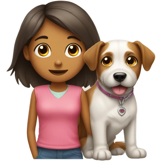 A dog with a girl emoji