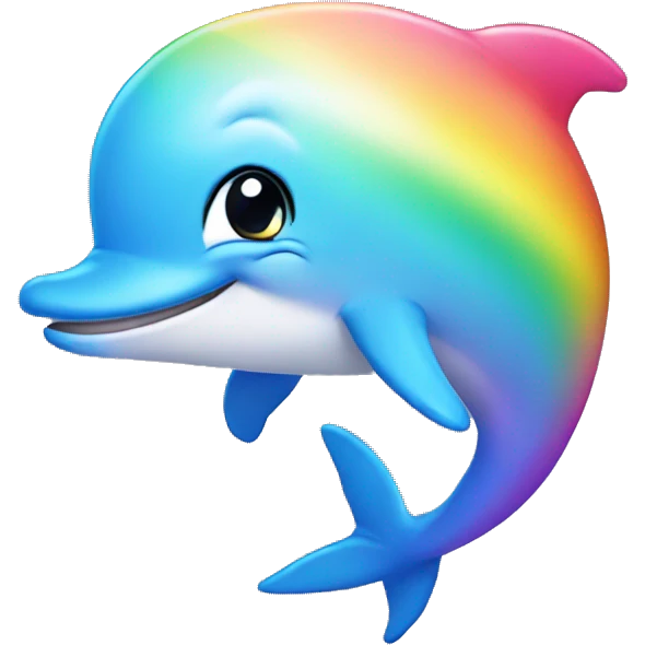 Beautiful rainbow dolphin emoji