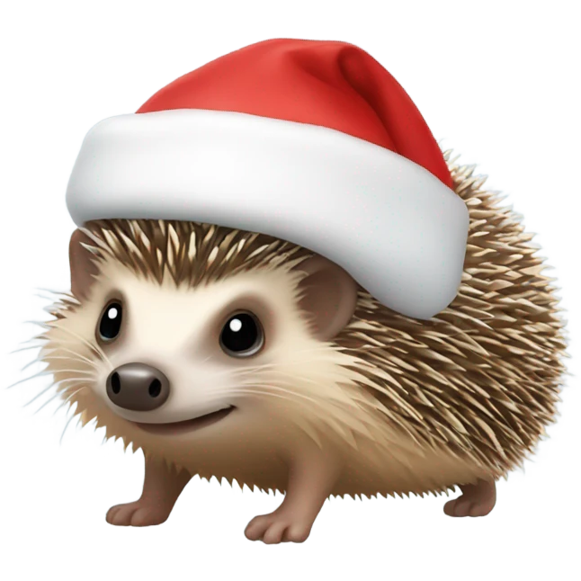 hedgehog wearing a Santa hat emoji