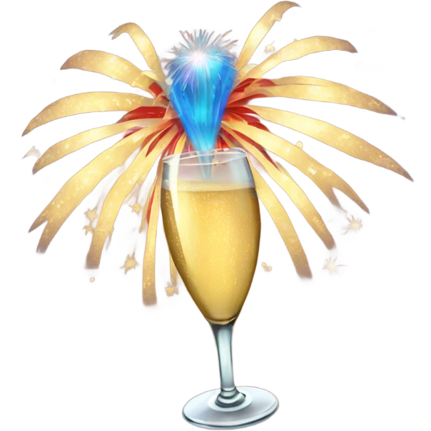 Fireworks with champagne emoji
