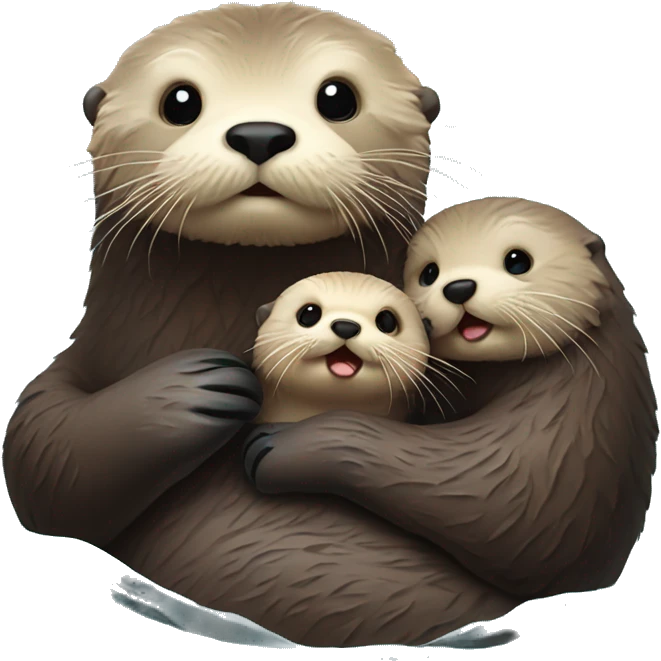Sea Otter with Baby  emoji