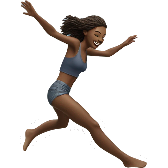 Model leaping on the beach emoji