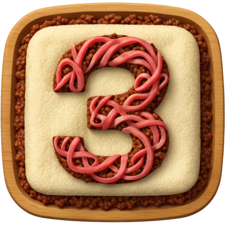 number seven made of meat emoji