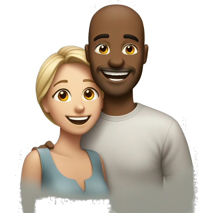 husband and wife share a joyful moment emoji