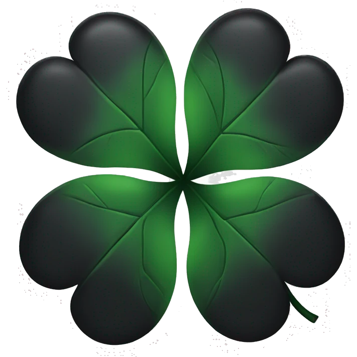 black 5 leaf clover emoji