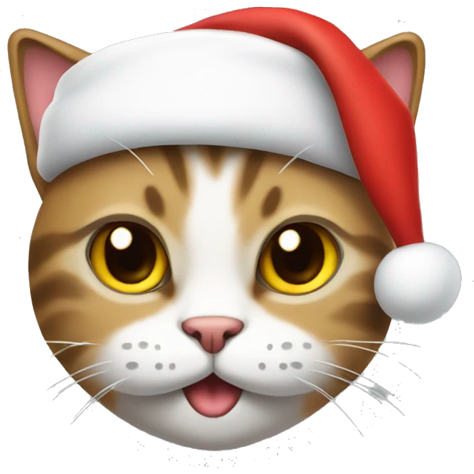 cat wearing santa hat emoji
