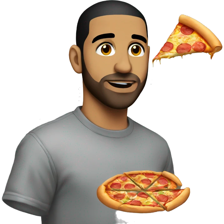 Drake eating a pizza emoji