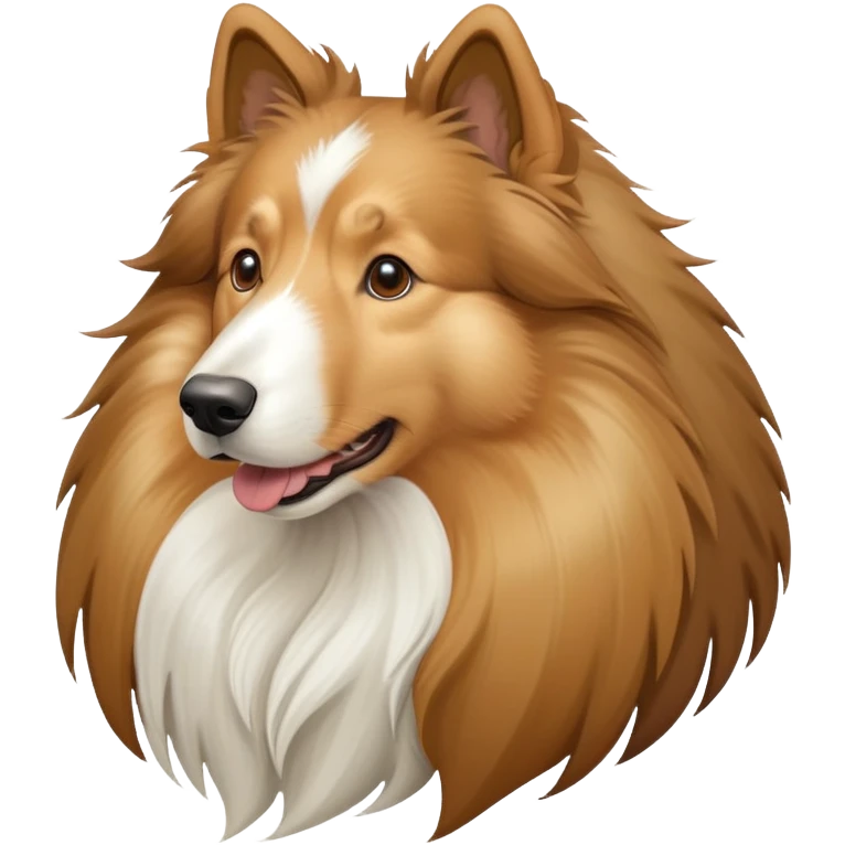 Rough Collie dog with long flowing fur emoji