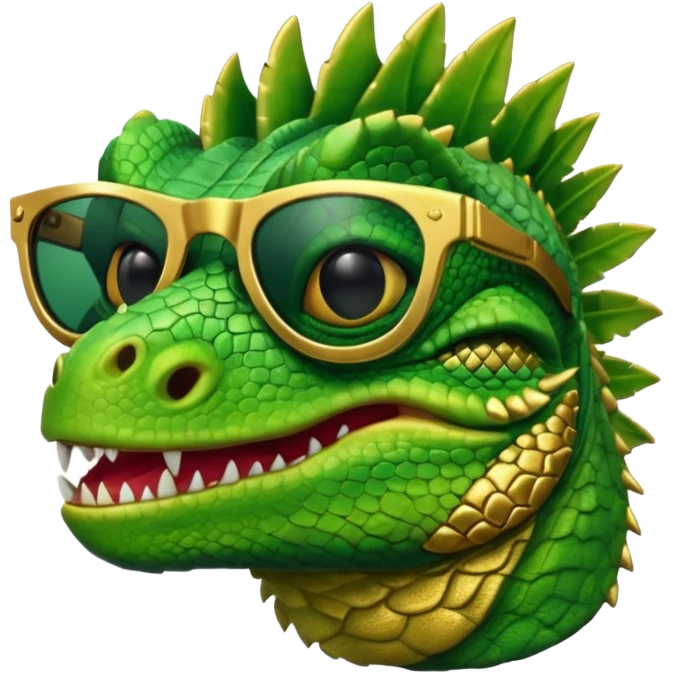 capitalist iguana head with sunglasses emoji