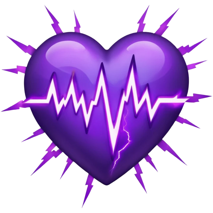 heart with dark purple lightning emoji
