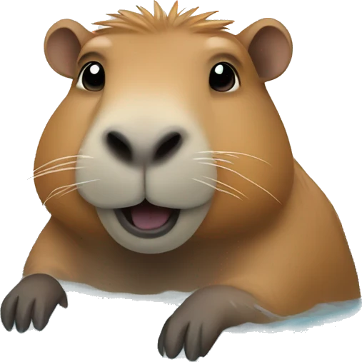 capybara in a blue hot spring  emoji