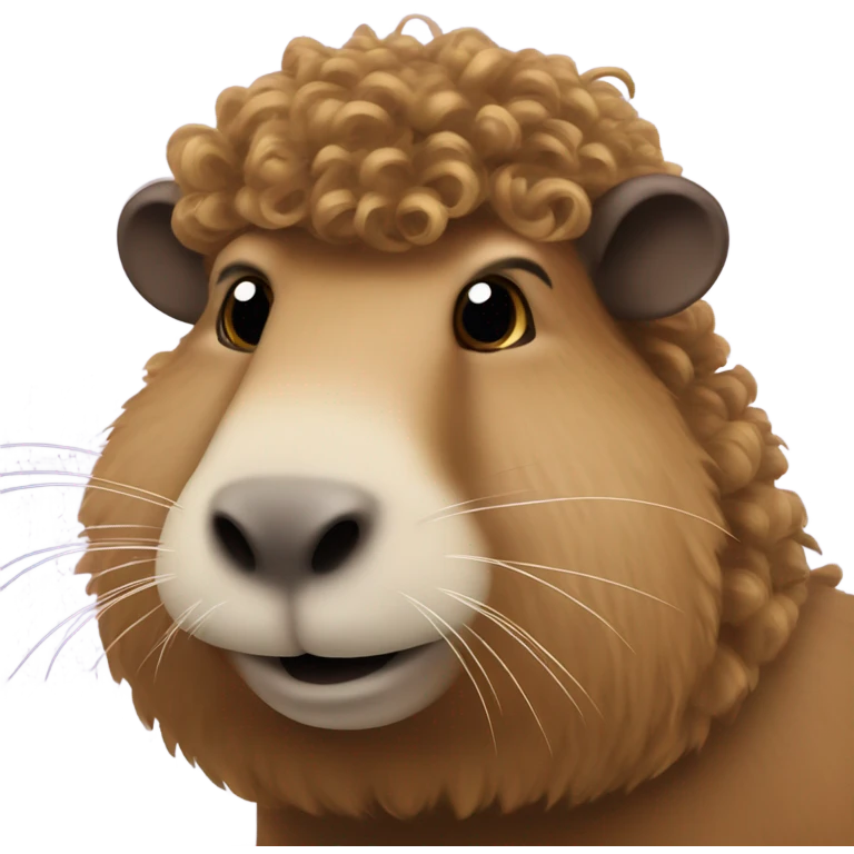 Capybara with curly hair and called Diego emoji