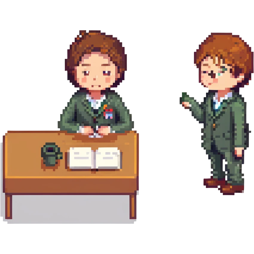 a man practicing English conversation emoji