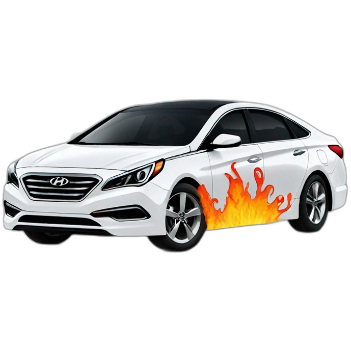 hyundai sonata with flames painted on sides emoji