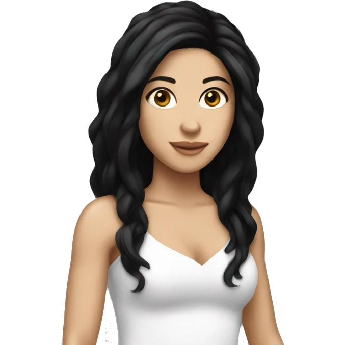 Shakira black hair, white skin emoji