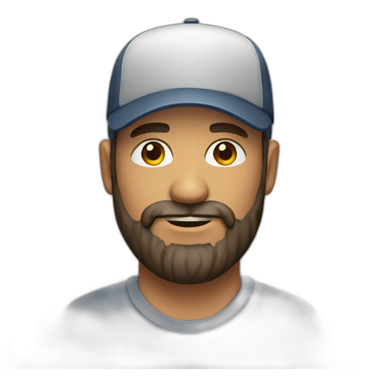 Man with beard on cap  emoji