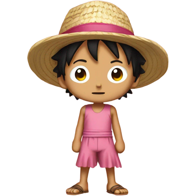 Luffy in pink dress emoji