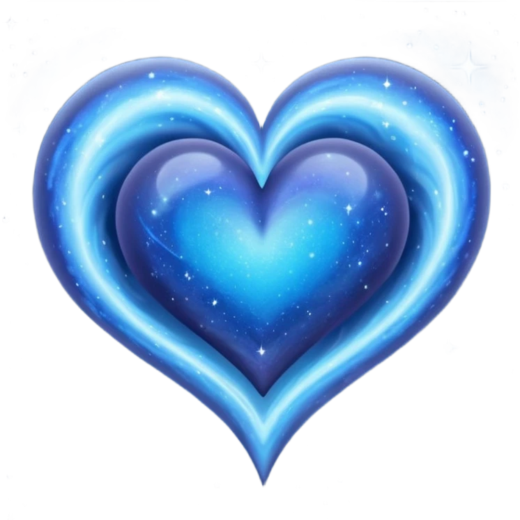 blue heart with a galaxy pattern emoji