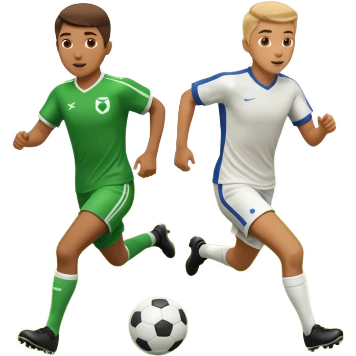 can you make two players passing the ball  in the art way i gave but you can improve the goal is i need to show that they are midfielders emoji