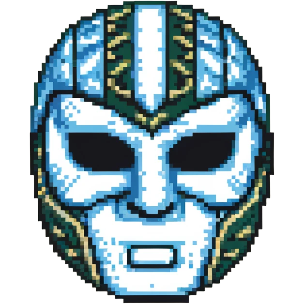 forest green, cream, and Carolina blue luchador mask emoji