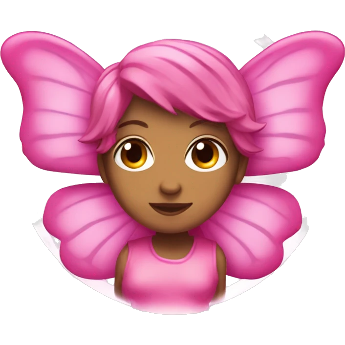pink halo around pink butterfly emoji