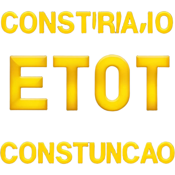construction sign with 'em construção' text, blinking lights, sense of movement, interactive look emoji