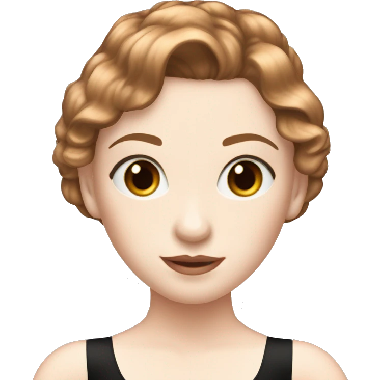 pale skin dark-copper-hair ballerina on black leotard emoji