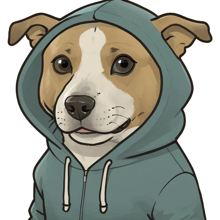 Dog wearing a hoodi  emoji