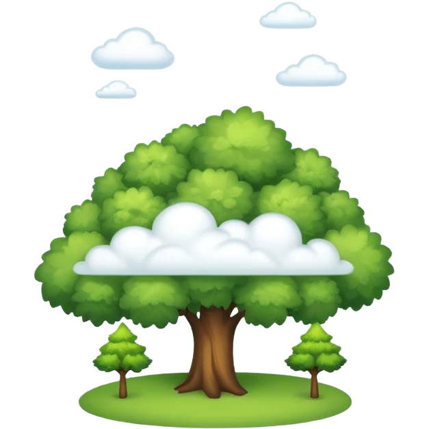 cloud with tree on it emoji