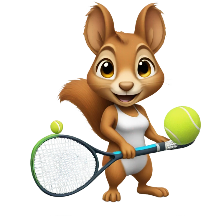 female squirrel with tennis racquet  emoji