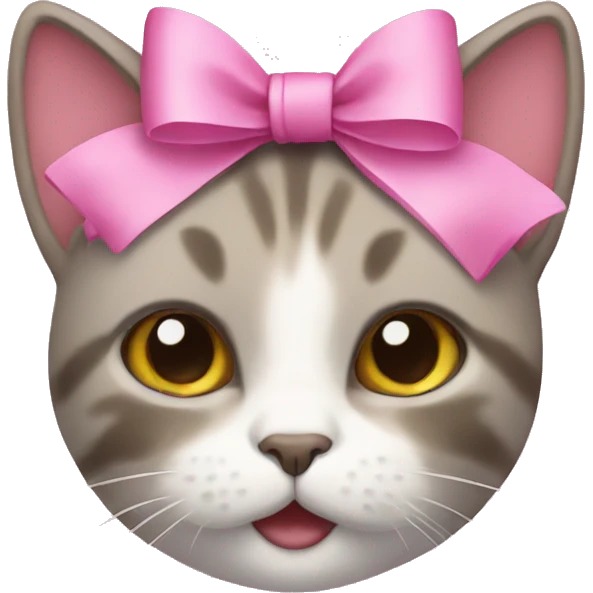 Cat with pink bow emoji