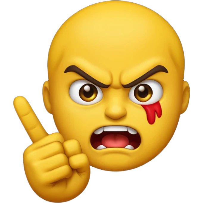 angry emoji with angry hand sign emoji