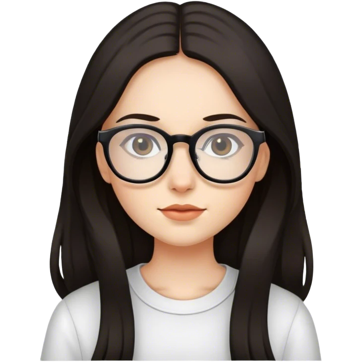 girl with glasses with dark long hair emoji