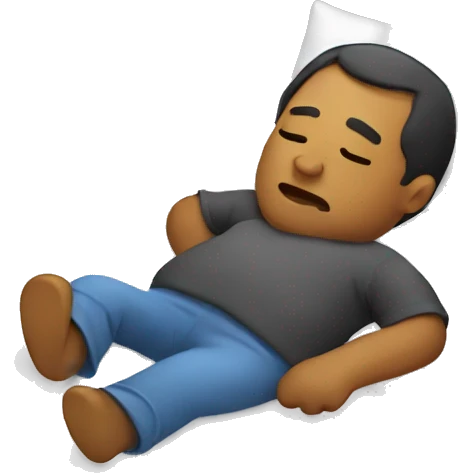 lazy man laying in bed emoji