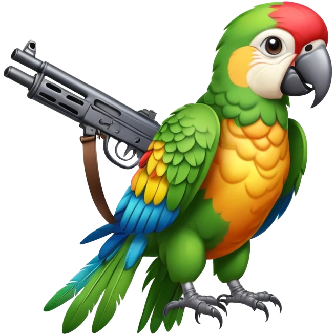 parrot with assault rifle emoji