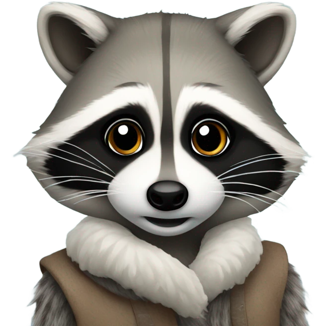 Raccoon with winter clo emoji
