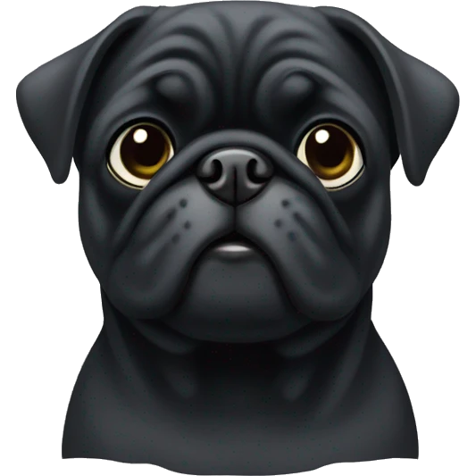 Black pug with grey fur on her face  emoji
