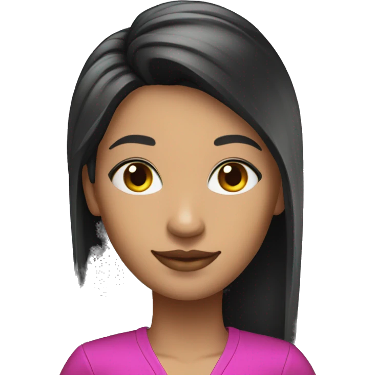 casino cashier with long, straight black and fuchsia hair emoji