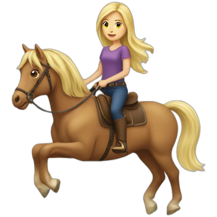 Blonde girl riding a horse emoji