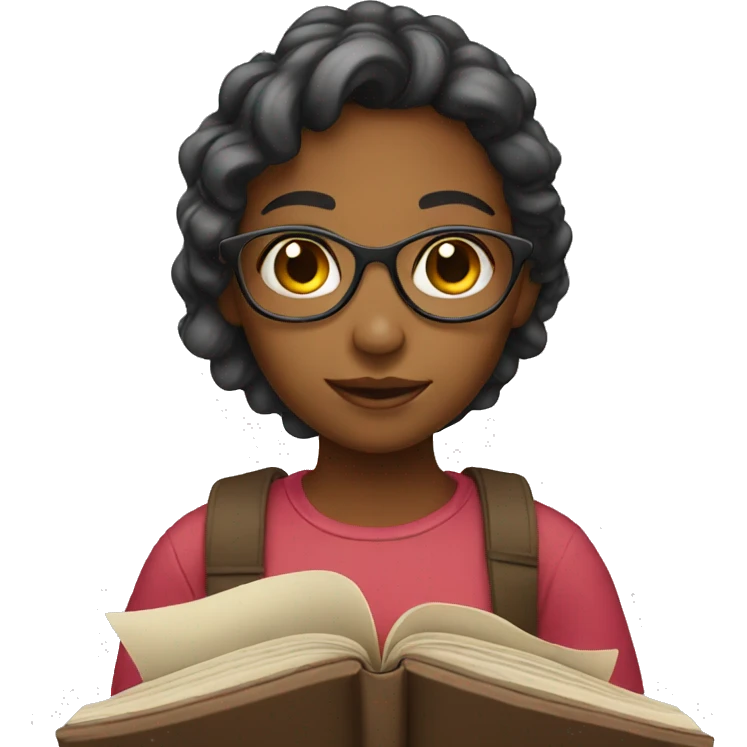 Girl reading emoji