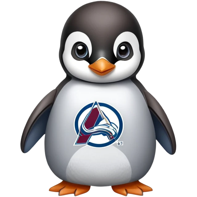 cute baby penguin rooting for colorado avalanche emoji