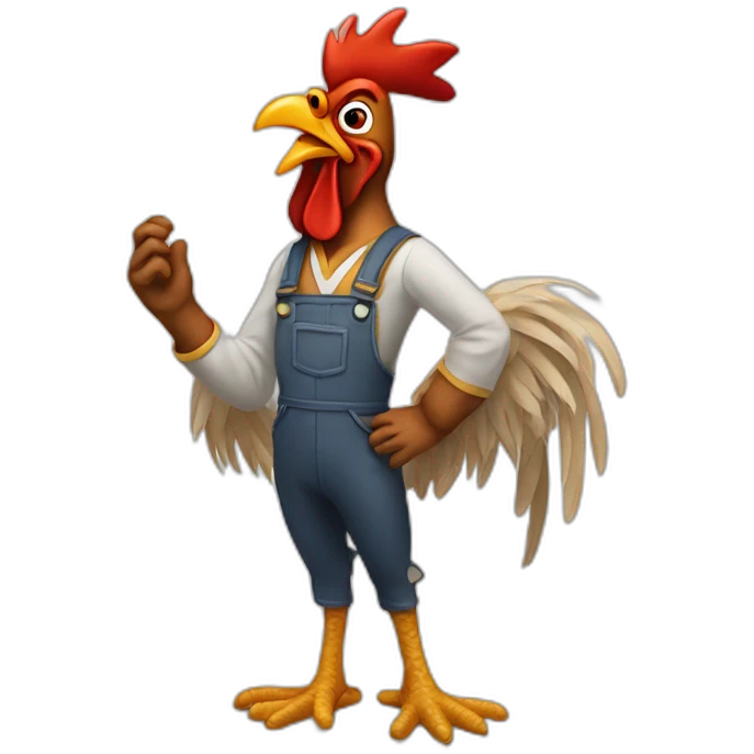 Rooster man with chicken feet emoji