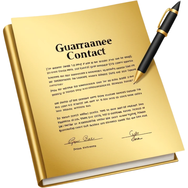 Professional safe guarantee contract golden paper signed emoji