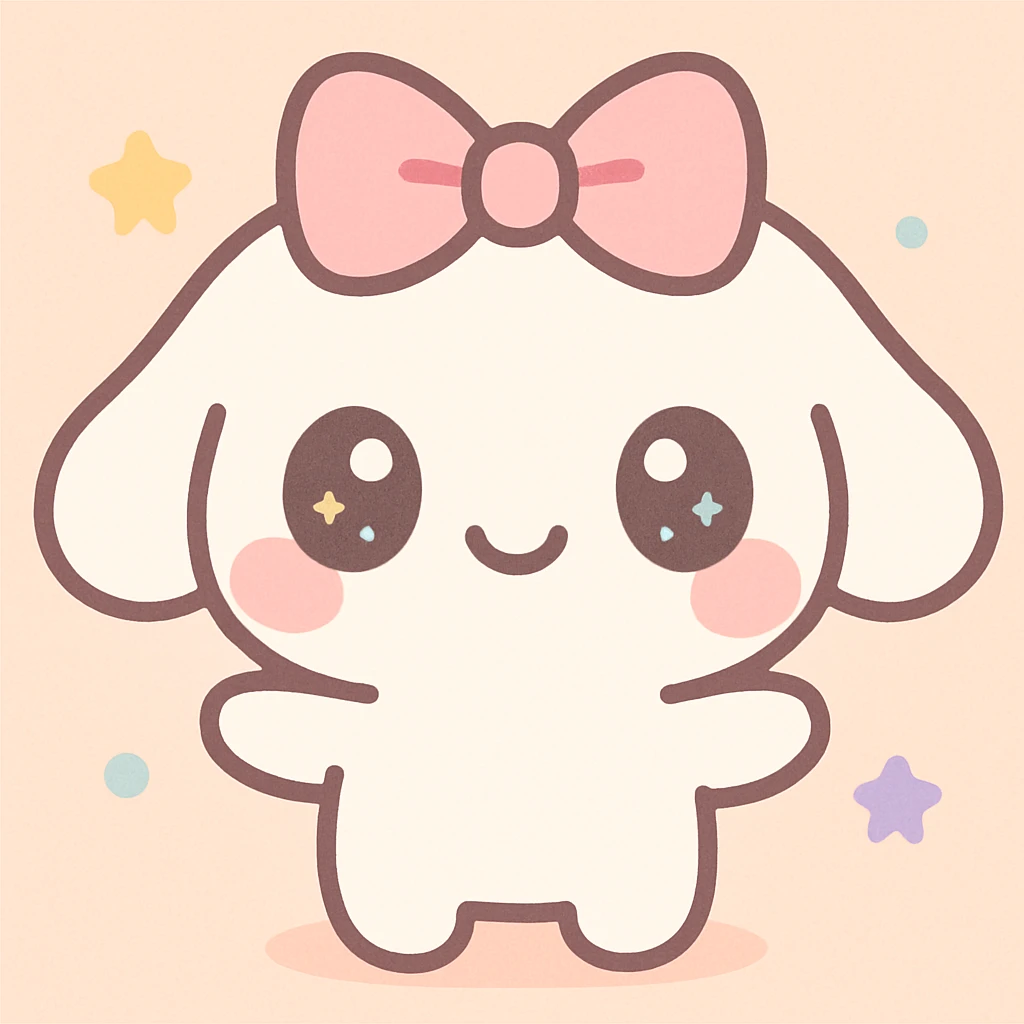 light pink bow, cute kawaii style emoji