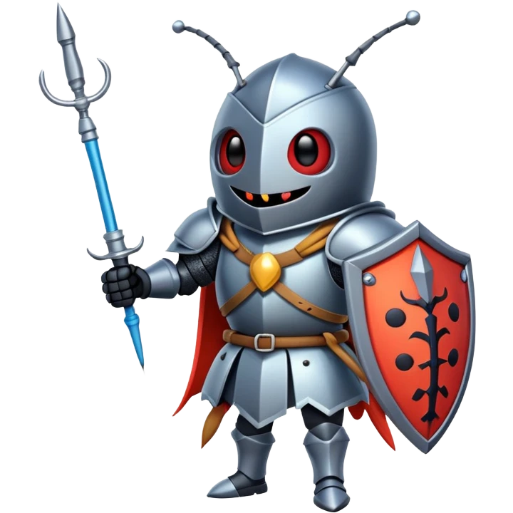 excited bug knight with needle and thread emoji