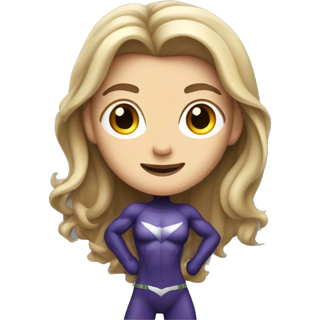 superhero lady standing with fair skin and long hair, full staning with legs visible emoji