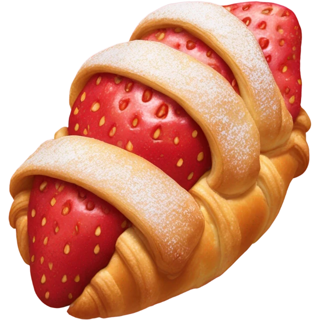 Strawberry croissant and ￼ emoji